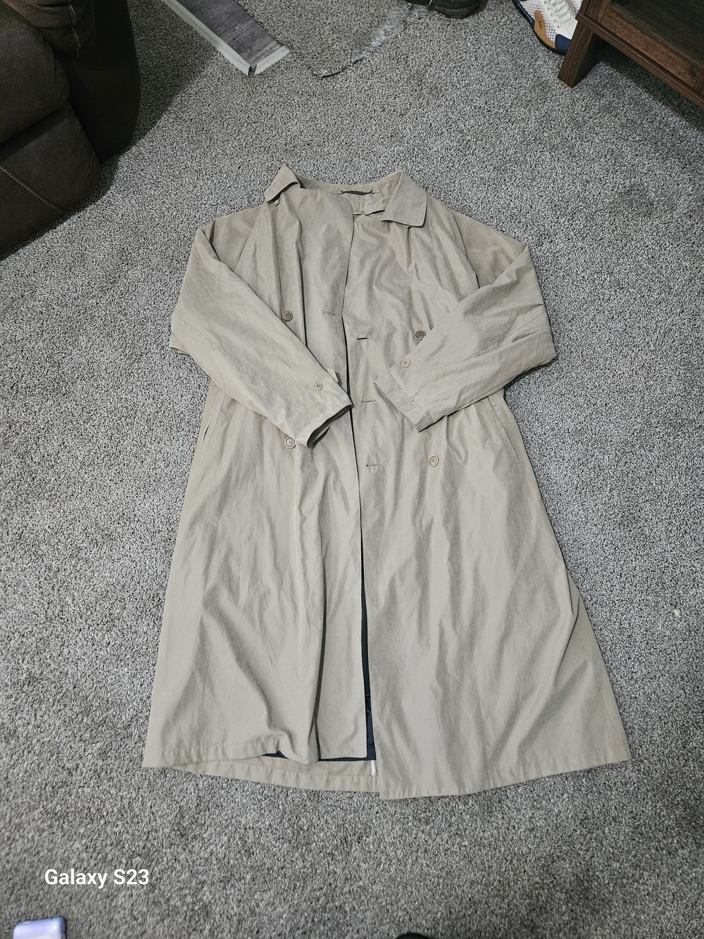 London Fog Men's Trench Coat 50 Long Tan Beige Belted Rain Coat XXL Tall
